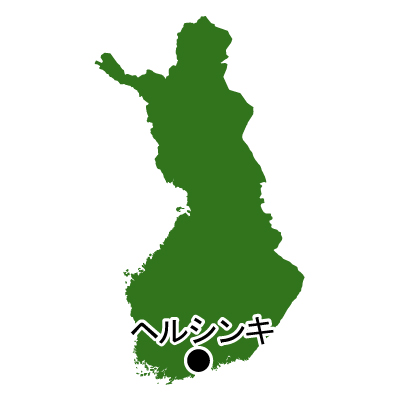 フィンランド共和国無料フリーイラスト｜首都名(緑)